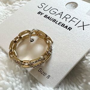 SUGARFIX by BaubleBar Crystal Chain Link Ring size 8